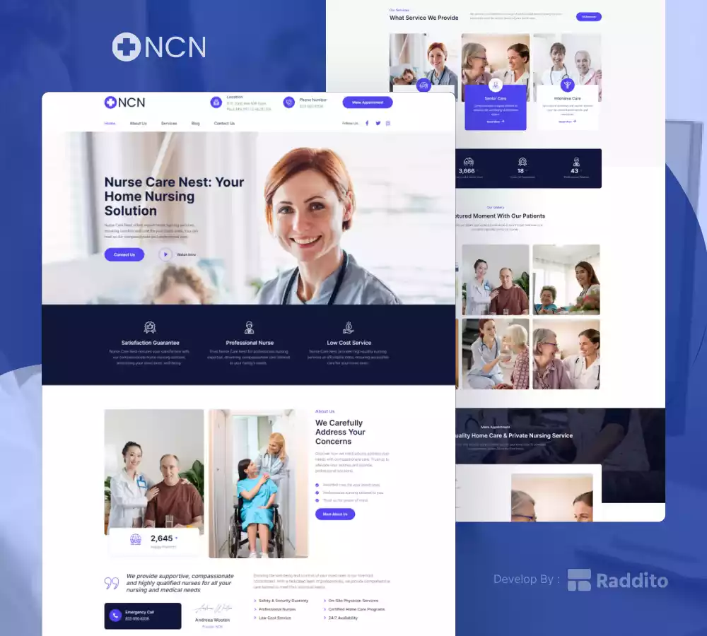 Nursecarenest - Landing Page for Home Care & Private Nursing Services