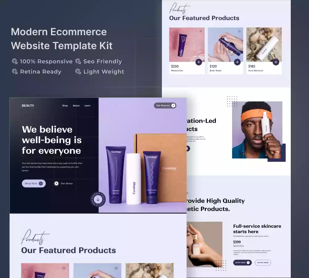 Cosmetic Shop Website Design Service with Beauty Template