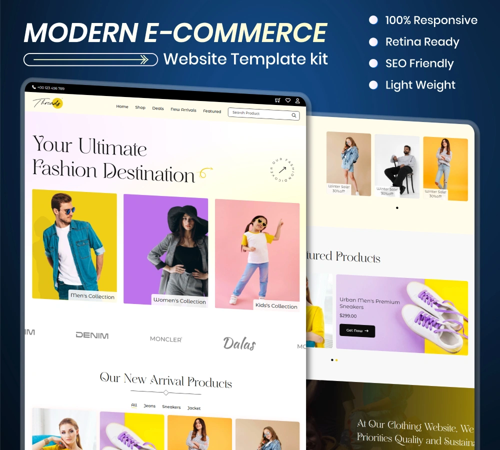 E-commerce Website Design Service with Threads Template