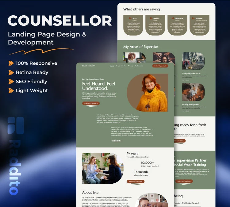 Counsellor Landing Page Design Connect, Inspire, and Grow Your Practice