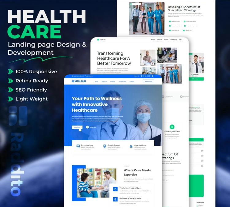Healthcare Landing Page Design Service: Grow Your Practice with Raddito